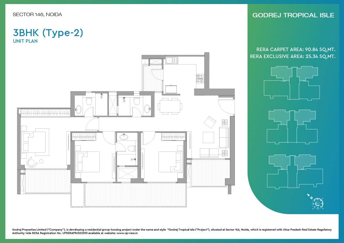 3 BHK Floor Plan