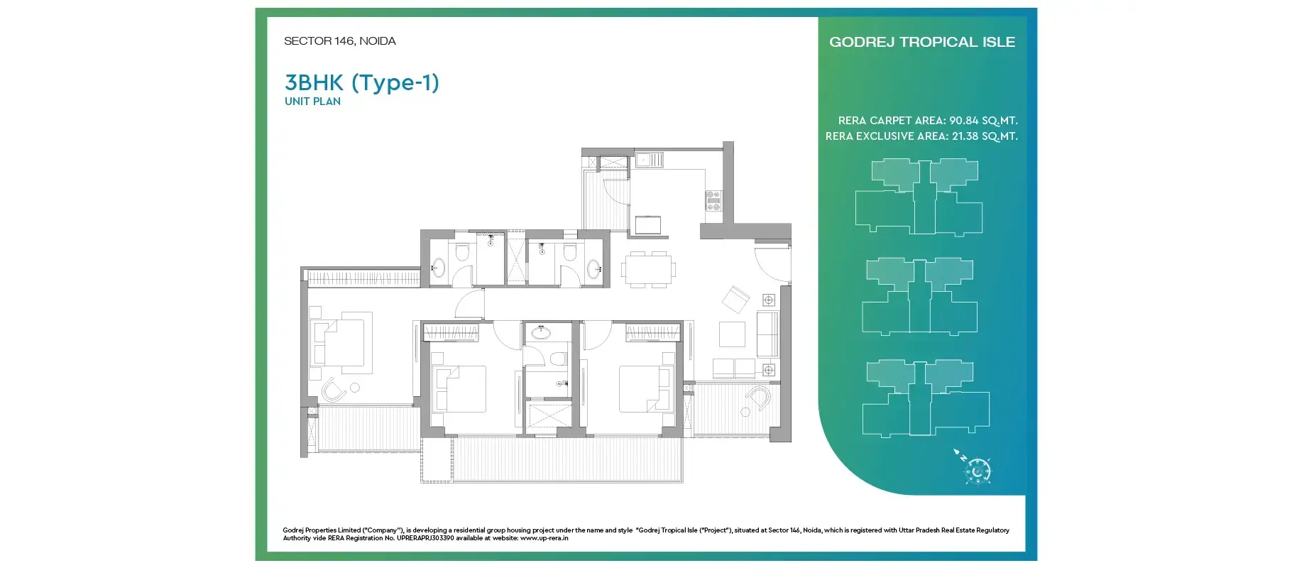 3 BHK Floor Plan